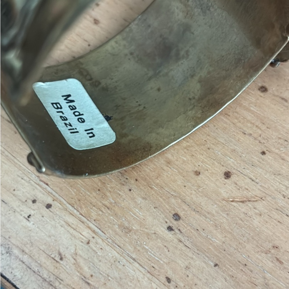 METAL ARTISAN MADE Sculptural Cuff Bracelet VINTAGE BRUTALIST STYLE FROM BRAZIL - Picture 5 of 5